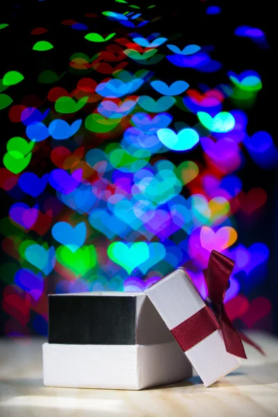 Geschenkbox Bokeh — Stockfoto