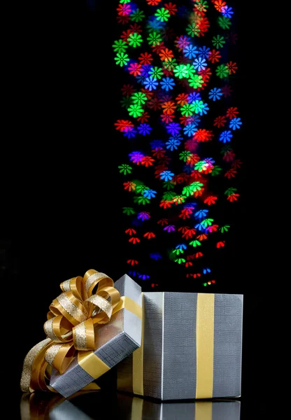 Bokeh scatola regalo luce — Foto Stock
