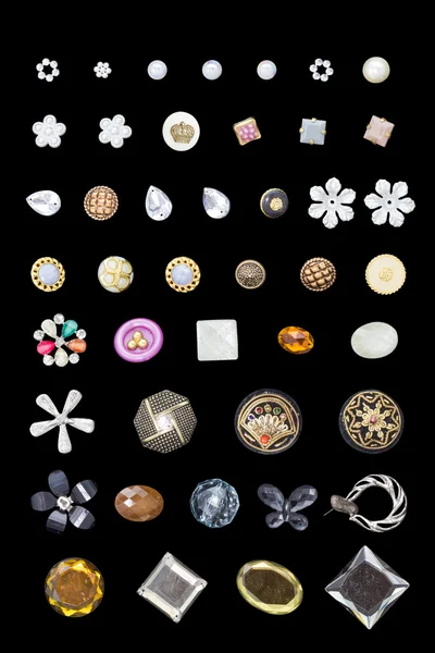 Various Vintage jewel sawingbuttons — Stock Photo, Image