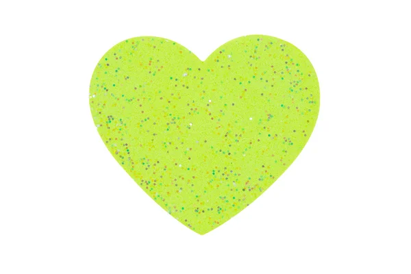 Green Felt heart — Stock Photo, Image