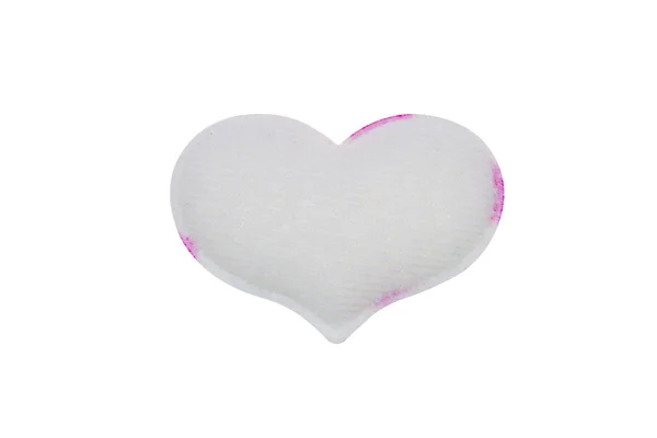 White Felt heart — Stock Photo, Image