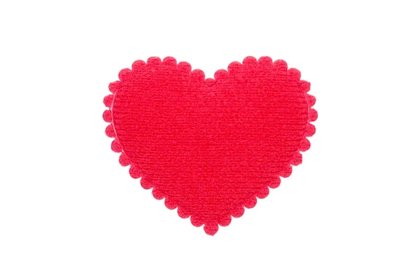 Red Felt heart — Stock Photo, Image