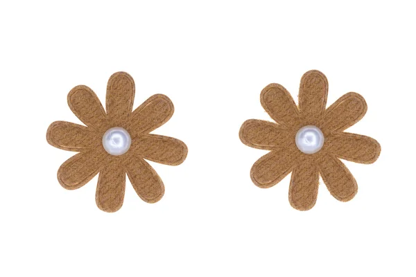 Felt flower over white — Stock Photo, Image