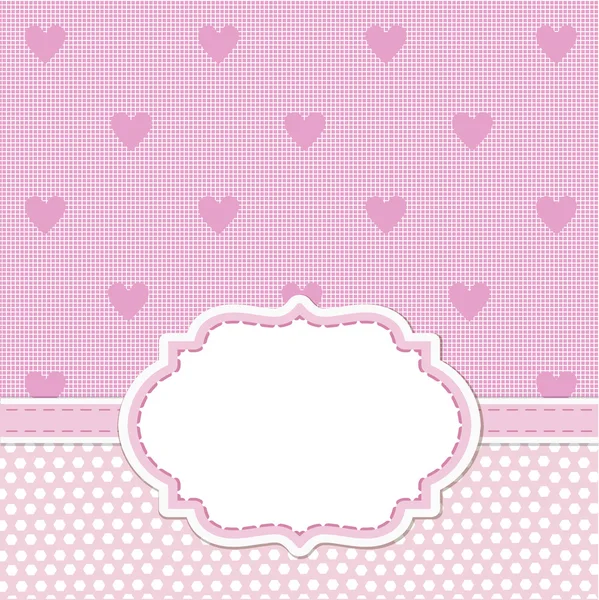 Pink card invitation for baby shower — Stock Vector