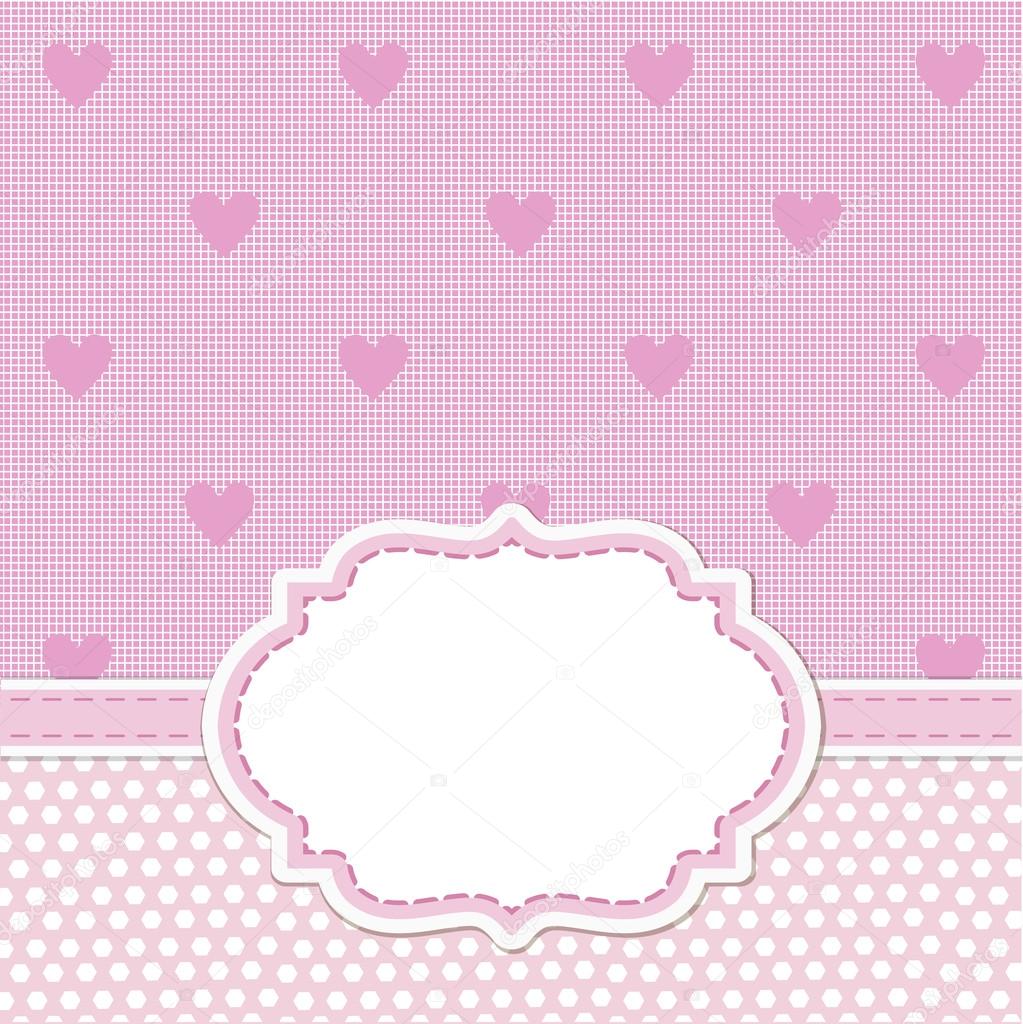 Pink card invitation for baby shower
