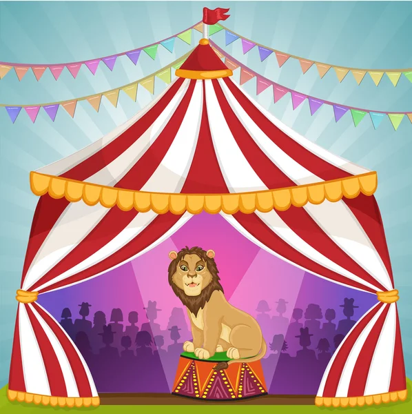 Illustratie van Leeuw circus vergadering — Stockvector