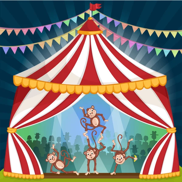 Aap circus attractie festival — Stockvector