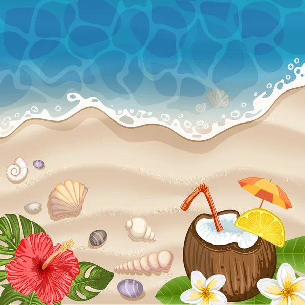 Літній пляжний фон з морем — стоковий вектор
