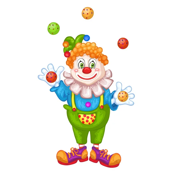 Jongleren cartoon clown — Stockvector