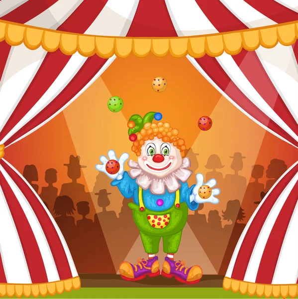 Jonglerie dessin animé clown — Image vectorielle