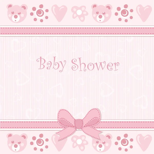 Baby shower inbjudan kort — Stock vektor