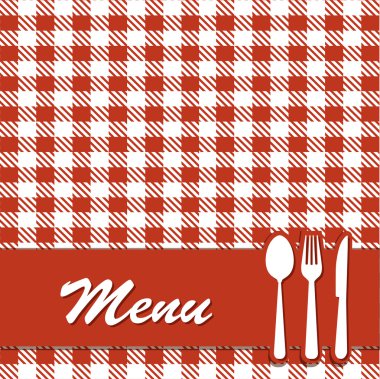 Kaşık, bıçak ve çatal ile Restoran Menü 