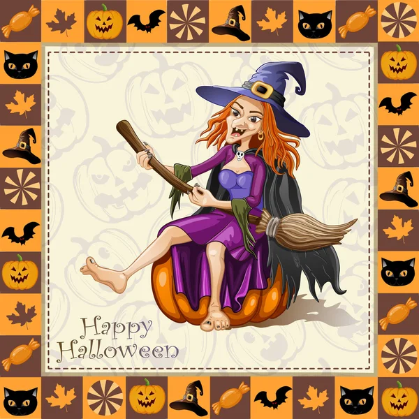 Cadre Halloween heureux — Image vectorielle