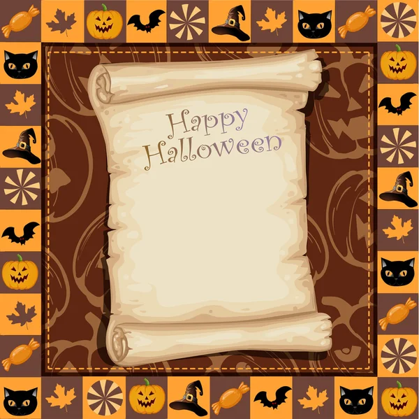 Happy Halloween ramki z makulatury — Wektor stockowy