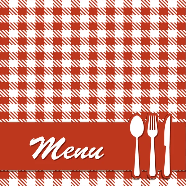 餐馆的菜单，用勺子、 刀子和叉子 — 图库矢量图片