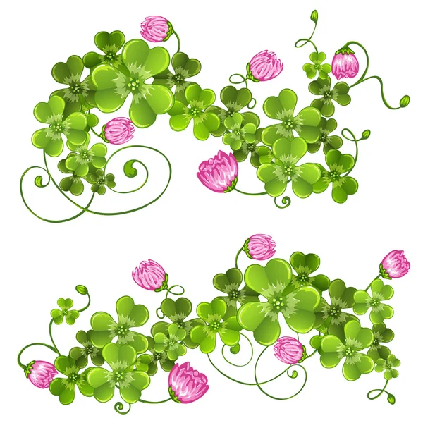 Branches with clover — Stock Vector