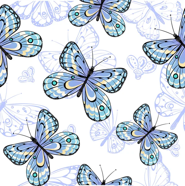 Seamless mönster av fjärilar — Stock vektor