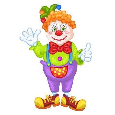 Sevimli çizgi palyaço.