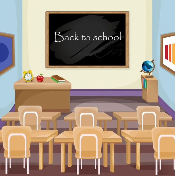 Illustration eines leeren Klassenzimmers — Stockvektor