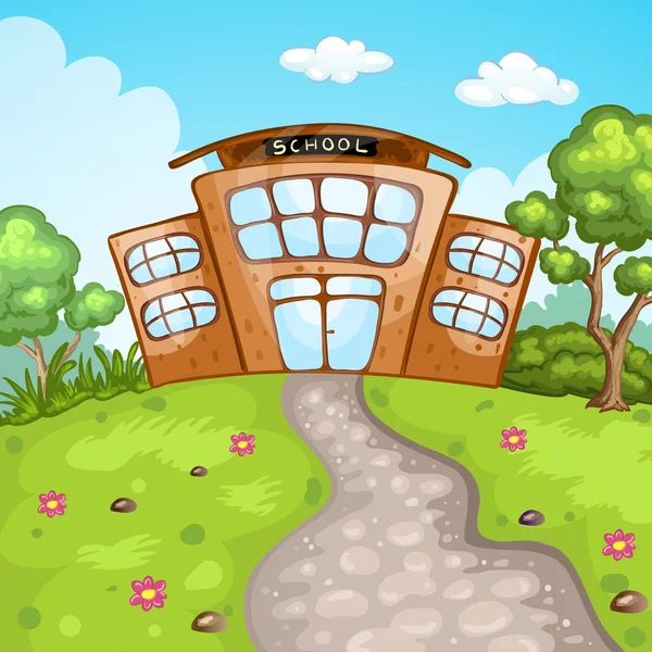 Ilustrace školní budovy — Stockový vektor