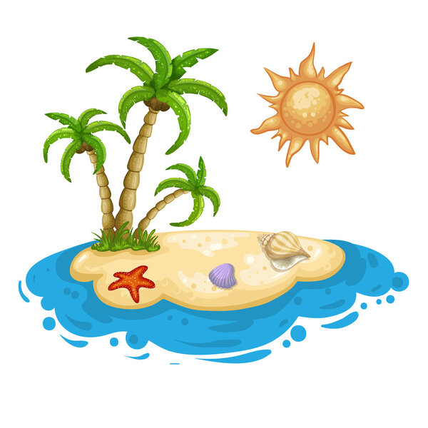 Illustration of a desert island