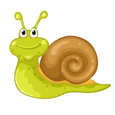Funny snail cartoon clipart