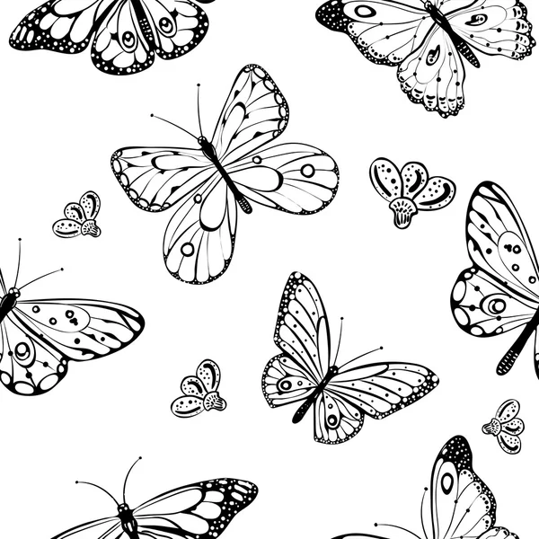 Seamless background of butterflies — Stock Vector