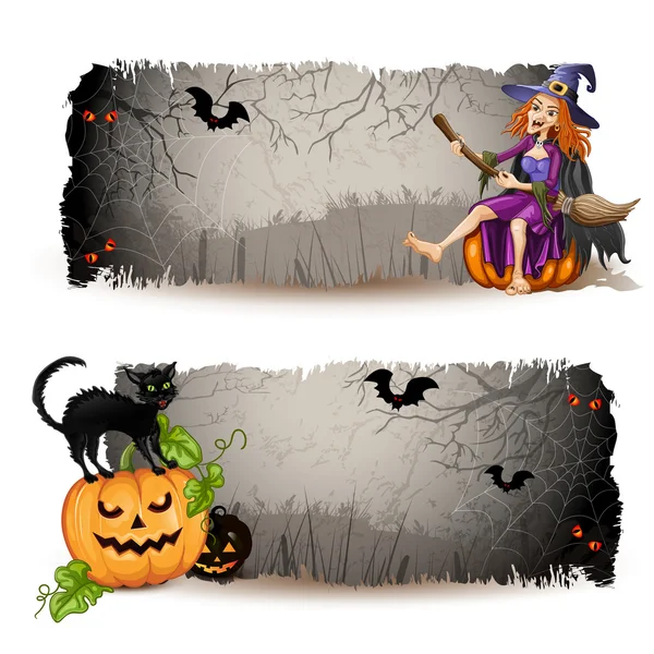Banners de Halloween —  Vetores de Stock