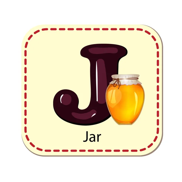Ilustração do alfabeto isolado J para jar — Vetor de Stock