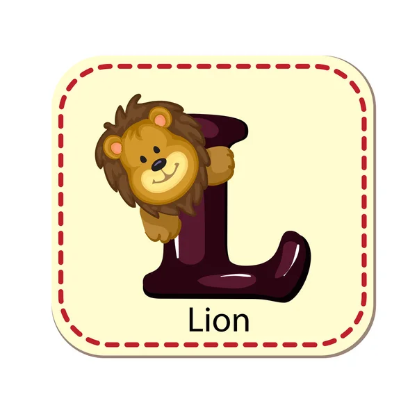 Illustratie van geïsoleerde alfabet L voor leeuw — Stockvector
