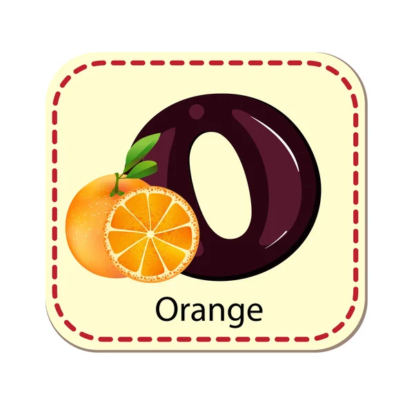 Illustration av isolerade alfabetet O för orange — Stock vektor