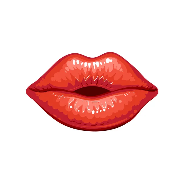 Beautiful glossy female lips. — Stock Vector