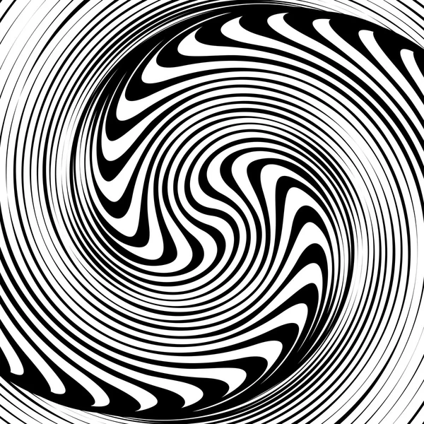 Illusion optique spirale noire et blanche — Image vectorielle