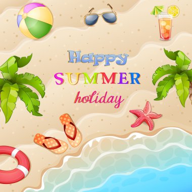 yaz tatili illüstrasyon.