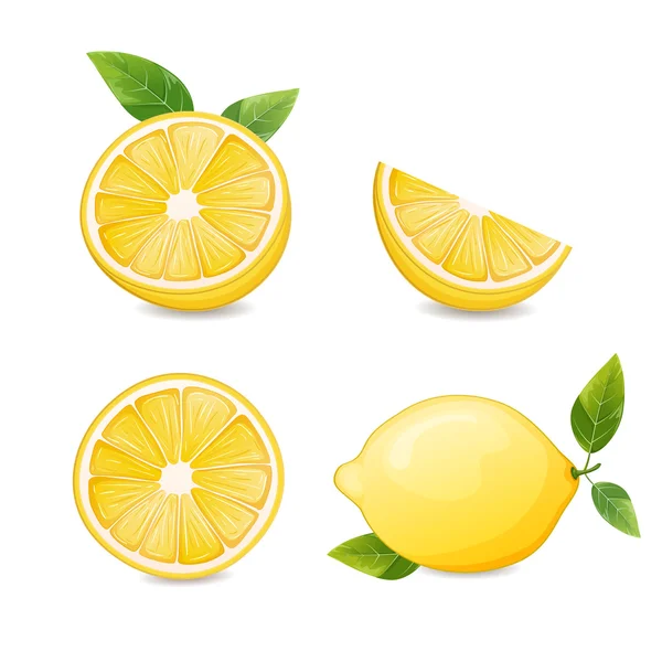 Citroner och citronskivor. Stockillustration