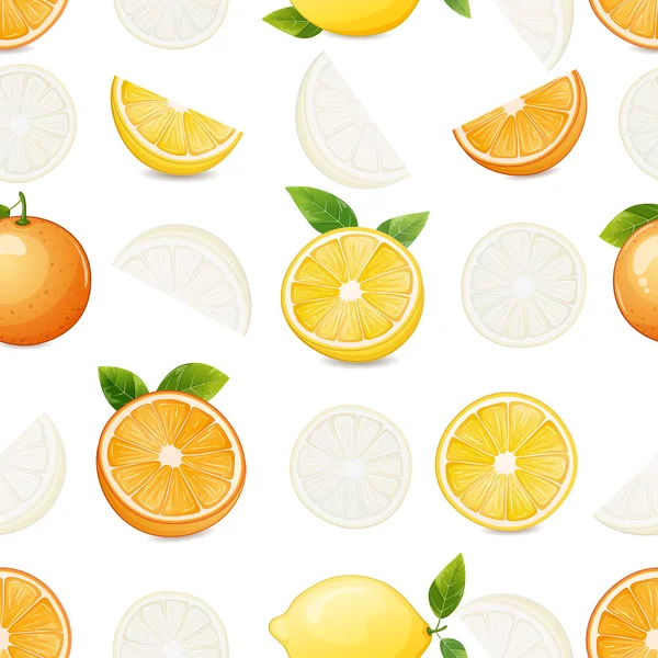 Citrus seamless mönster. Stockillustration