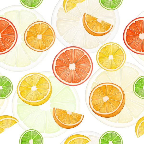 Citrus seamless mönster. Royaltyfria Stockvektorer