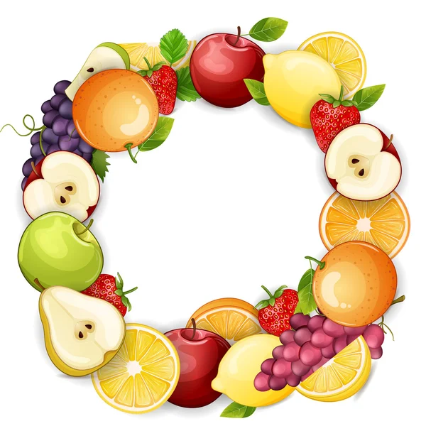 Deliciosas frutas ilustración . — Vector de stock