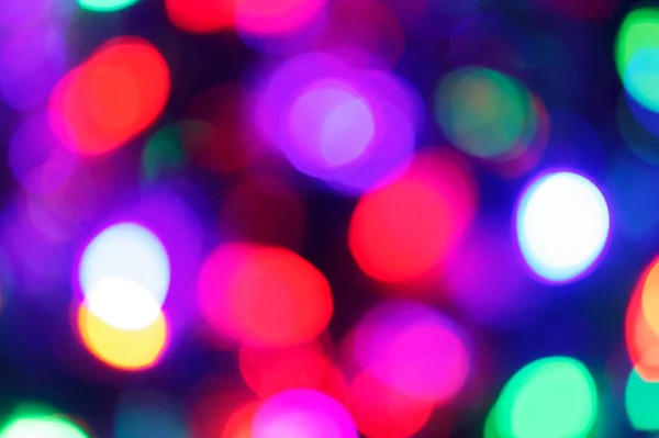 Multicolor Bokeh v modrém přírodním pozadí, rozostřené — Stock fotografie