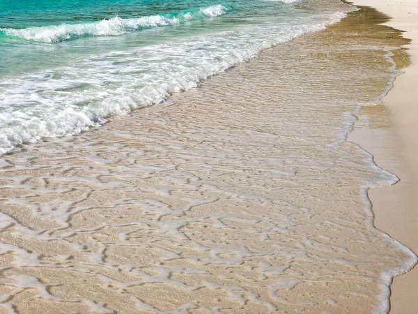 Piasek tekstura zbliżenie ramka tropikalne tło projekt baner ocean fala — Zdjęcie stockowe