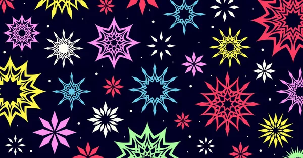 Abstract Bright Colorful Fireworks Illustration Color Stars Sparks — Stock Photo, Image