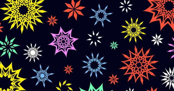 Fuegos Artificiales Colores Brillantes Abstractos Ilustración Con Estrellas Color Chispas —  Fotos de Stock