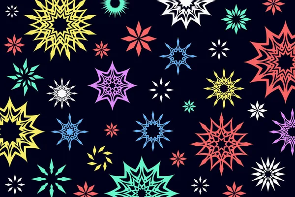 Abstract Bright Colorful Fireworks Illustration Color Stars Sparks — Stock Photo, Image