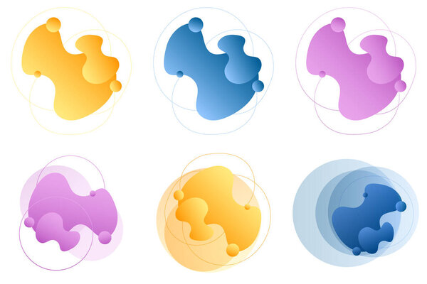 Liquid abstract color shapes. Paint forms. Art composition.