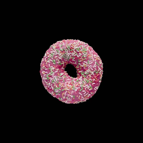 Рожевий пончик ізольовані — стокове фото