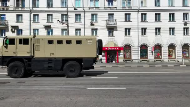 Tula, Russland-6. Mai 2021 Parade am 9. Mai — Stockvideo