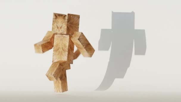 3D ілюстрація, 3D візуалізація. Мультяшний персонаж, зроблений з кубиків . — стокове відео