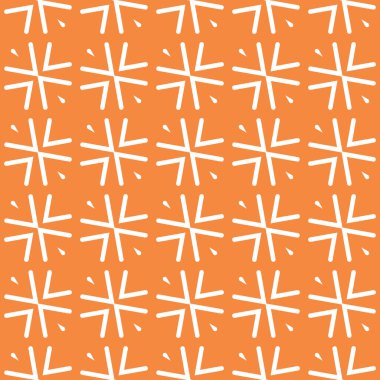 Geometrik şekilli, turuncu ve beyaz renklerle renklendirilmiş vektörsüz desen arkaplanı.