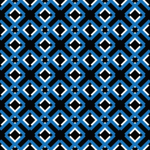 Geometrik Şekilli Mavi Siyah Beyaz Renklerle Renklendirilmiş Vektörsüz Desen Arkaplanı — Stok Vektör