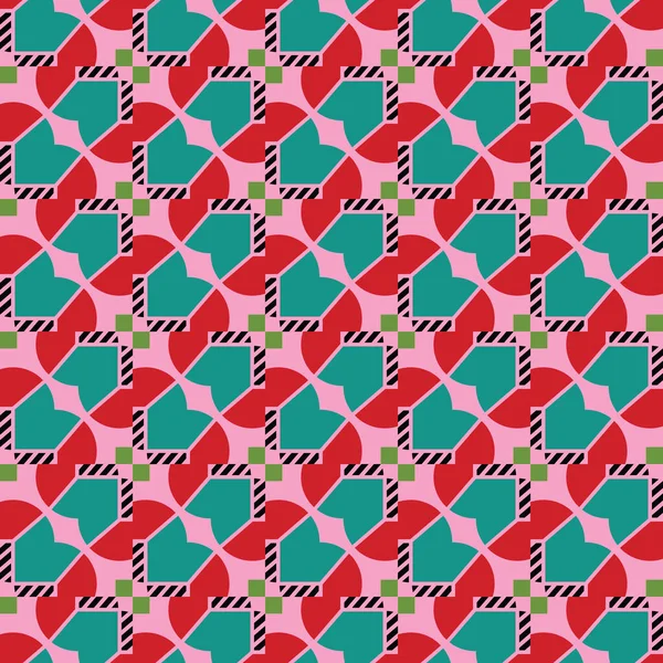 Vektor Nahtlosen Muster Textur Hintergrund Mit Geometrischen Formen Rosa Rot — Stockvektor